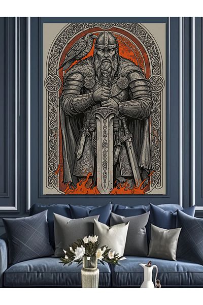 Tablomega Pânză decorativă Viking și Putere Antică - Lemn MDF