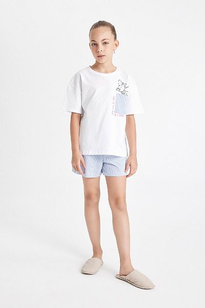 DeFacto Set de pijamale Disney Dumbo pentru fete, cu mâneci scurte, pantaloni scurți C8518a824sm