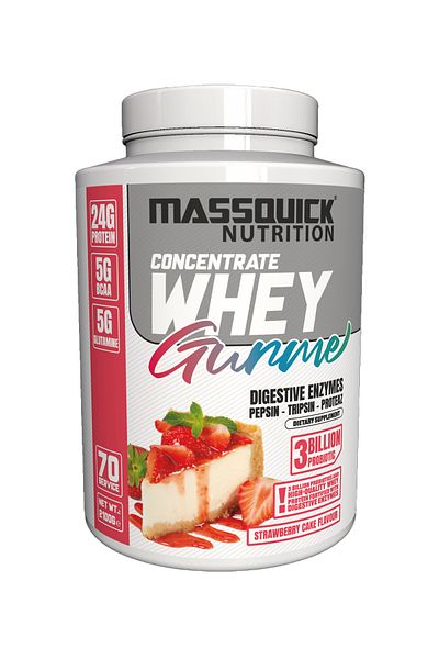 massquick Gourmet Whey Protein 2100g 70 Serv Strawberry Pastry Flavor