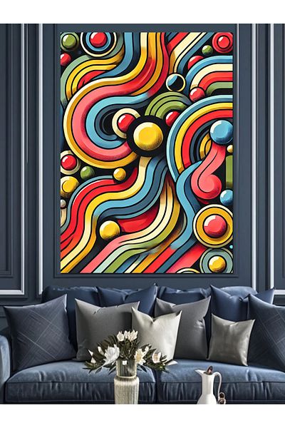 Tablomega Pânză decorativă cu culori vii și în mișcare - MDF Wood Painting