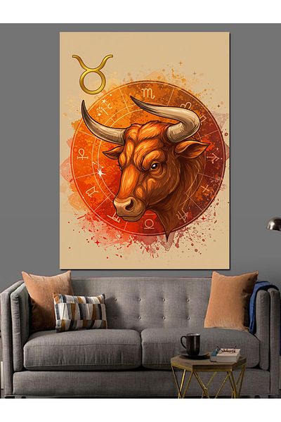 Tablomega Poster Taur Canvas Decorativ - Pictură Lemn MDF