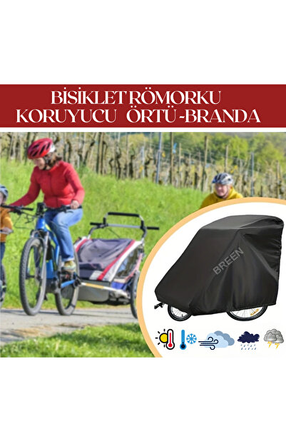 Breen Bisiklet Römork Koruma Örtüsü, Römork Brandası, Su Geçirmez, Güneş, Toz ve Kir Önleyici Kılıf