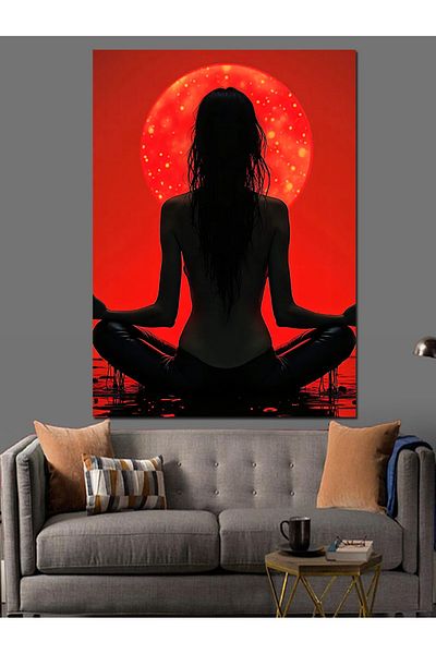 Tablomega Femeie care face yoga Pânză decorativă - Lemn MDF
