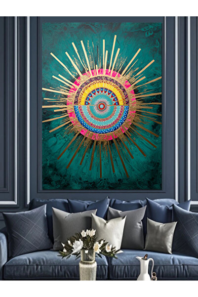 KanvasSepeti Etnik Merkez Detayı Dekoratif Yağlı boya Dokulu Yüksek kaliteli ...