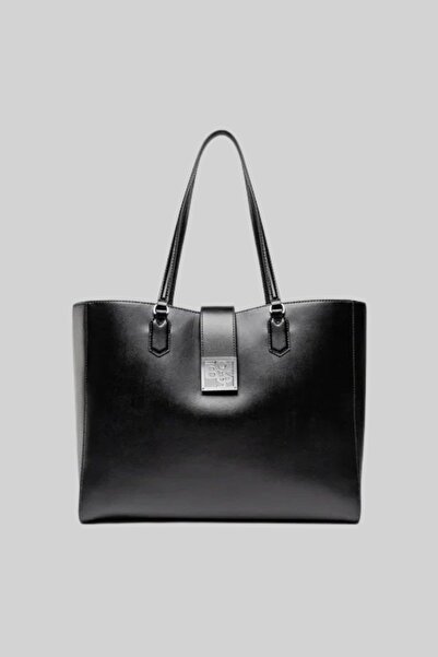 BOSS Kadın Deri Alışveriş Çantası Siyah