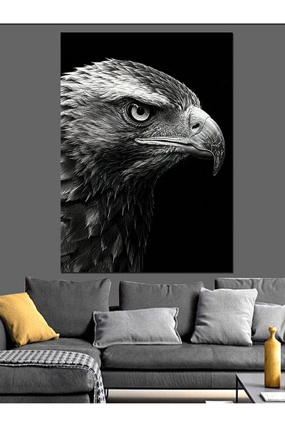 Tablomega Pânză decorativă cu desen de vultur negru - pictură din lemn MDF