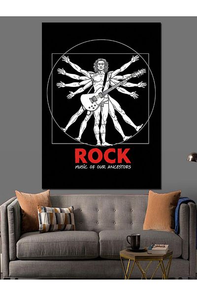 Tablomega Banner pentru chitară rock Pânză decorativă - Lemn MDF