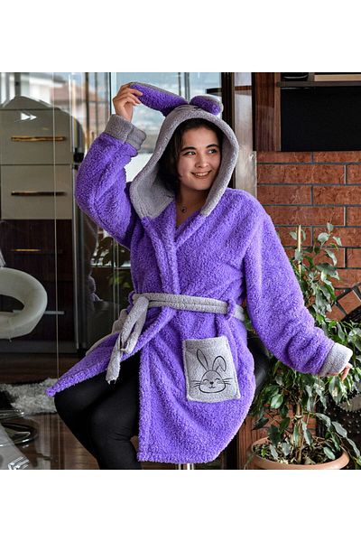 Pandamkee Hooded Unisex Wellsoft Plush Dressing Gown, bathrobe
