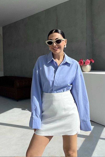 Seda Yalçın Atelier Cămașă oversize Baby Blue