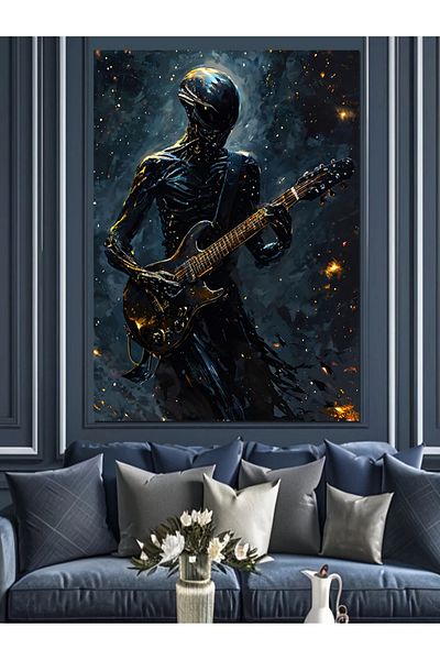 Tablomega Chitară electrică care cântă Alien Canvas Decorativ - MDF Lemn