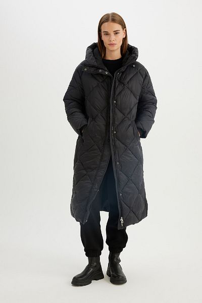 DeFacto Parka Quilted – wasserabweisender langer Mantel mit Reißverschluss und Taschen A1151AX24WN