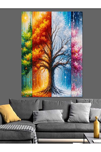 Tablomega Pânză decorativă din lemn Four Seasons - Lemn MDF