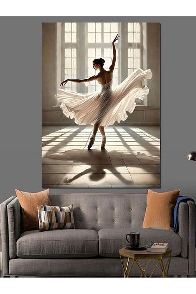 Tablomega Ballerina Woman on the Window Decorative Canvas - Mdf Wooden Painting