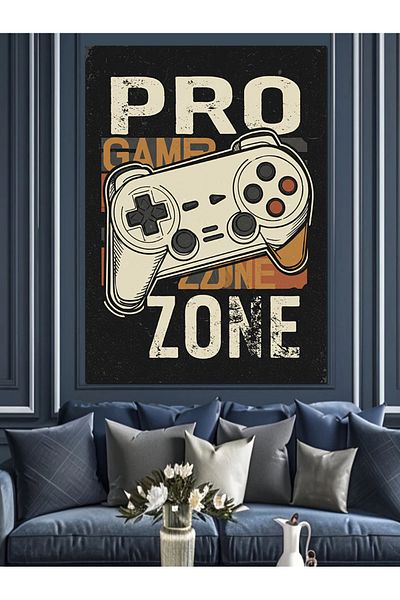 Tablomega Pro Gamer Zone Banner Canvas Decorativ - MDF Lemn Pictat