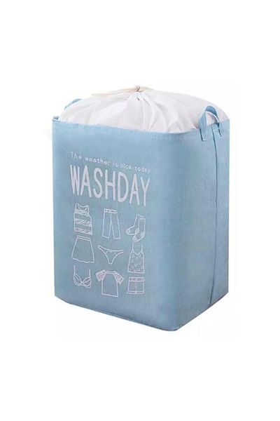 Flippy Cos De Depozitare Wash Day, , Deschisa, 72 L, Textil, 30x40x60 Cm, Cu Imprimeu, Albastru