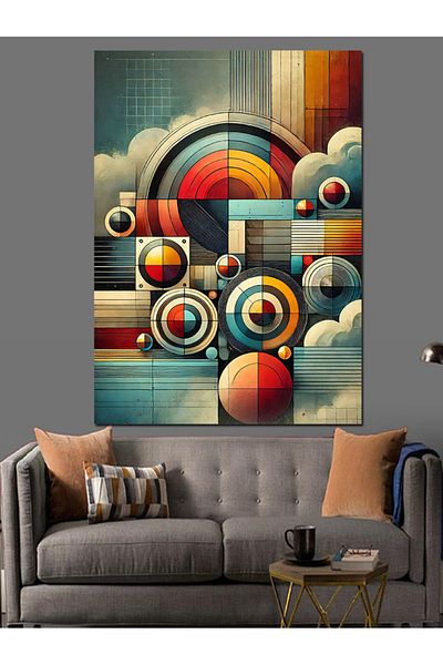 Tablomega Pânză decorativă cu model geometric abstract - pictură din lemn MDF