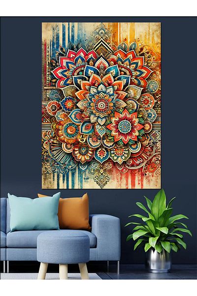 Tablomega Pânză decorativă pentru desen mandala și natură - pictură din lemn MDF