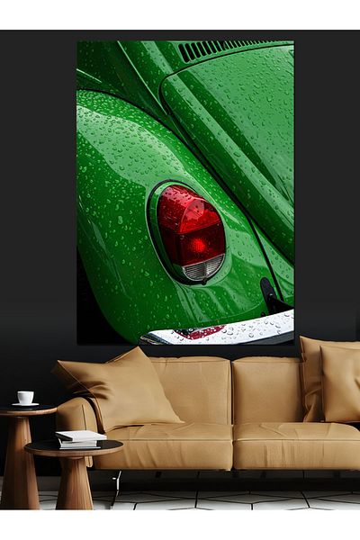 Tablomega Green Vosvos and Retro Air Decorative Canvas - Mdf Wooden Painting