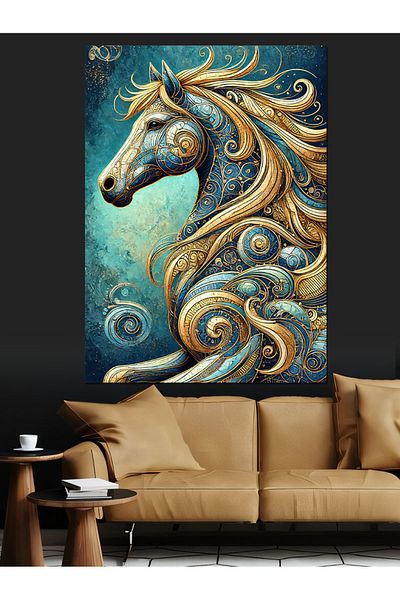 Tablomega Colorful Horse Pattern Decorative Canvas - Mdf Wooden Painting