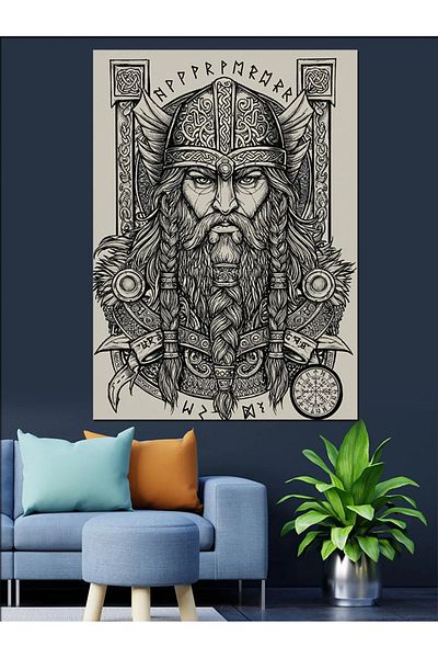 Tablomega Pictură Decorativă Viking Portrait - Lemn MDF