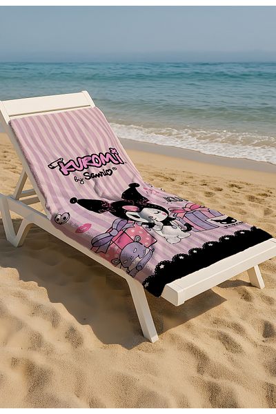Viadela Kuromi Beach Towel – Colorful Beach Enjoyment with Sweet Kuromi