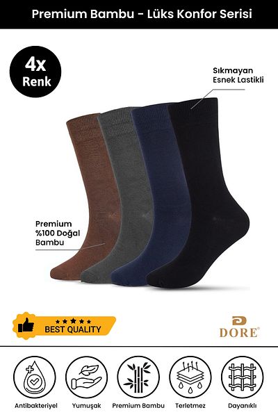 Dore Original Men's Long Socks Premium Bamboo Seamless Comfort Model