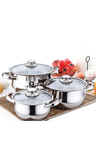 gülsan Çakır 3-Piece Mini Cookware Set with Glass Lid