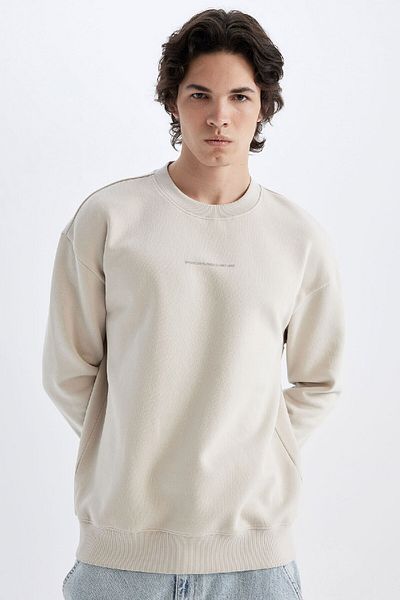 DeFacto Φούτερ με στάμπα Crew Neck Box Fit X8282az24au