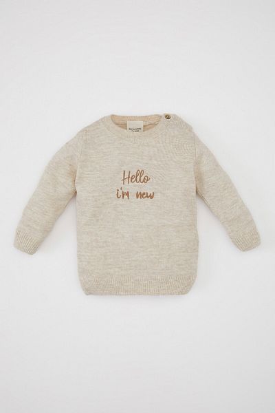 DeFacto Printed long Sleeve Knitwear Sweater and Salopet for Baby Boy - C9592a524au
