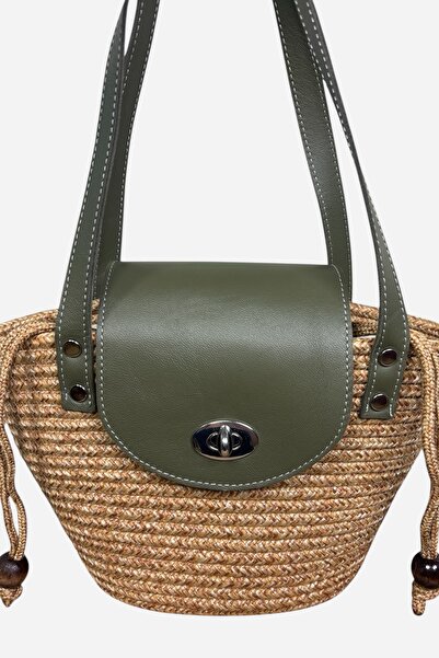MaVaux Сумка через плече Lily з натуральної шкіри Jute Straw Look з внутрішнь...