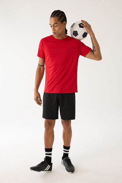 DeFacto Red Fit Standard Fit Crew Neck Sports Short Sleeve T-Shirt D0676Ax24Au