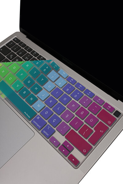 Mcstorey Macbook Air M1 13inç Kılıf Klavye Koruyucu Türkçe Q Baskılı Dazzle Touchıd'li A2179 A2337 Ile Uyumlu