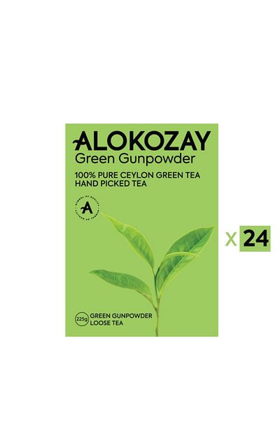 Alokozay Green Gunpowder Loose Tea - 225gms X Pack of 24