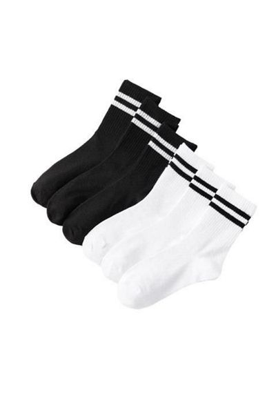 MY MENORA SOCKS ΚΟΛΛΕΓΙΟ ΚΟΡΥΦΑΙΟ ΜΑΥΡΟ ΛΕΥΚΟ 6 ΖΕΥΓΑ
