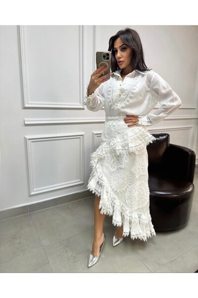 waya Etek & Gömlek Güpürlü Takım