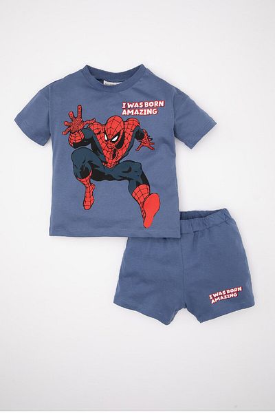 DeFacto Комплект Marvel Comics Baby Boy 2 в 1 з коротким рукавом і еластичною талією C6005a524sm