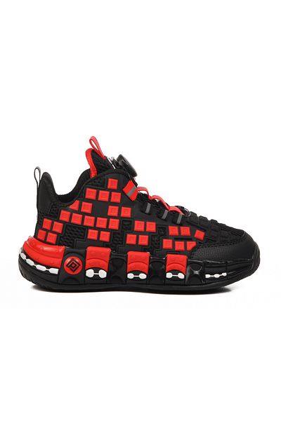 pepino Red Fishnet Lace-Up Ankle Length Boy's Sneaker 1974 F