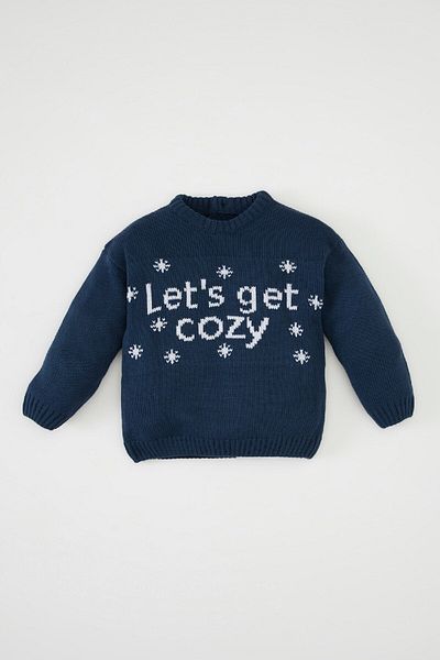 DeFacto Baby Boy Crew Neck Christmas Themed Knitwear Sweater C8871A524Wn