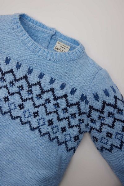 DeFacto Pulover de tricotaj cu model etnic pentru bebeluși cu gât crew C8858a524wn