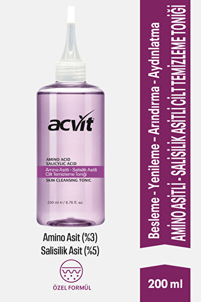 Acvit Amino Asitli - Salisilik Asitli Cilt Temizleme Toniği 200 ML