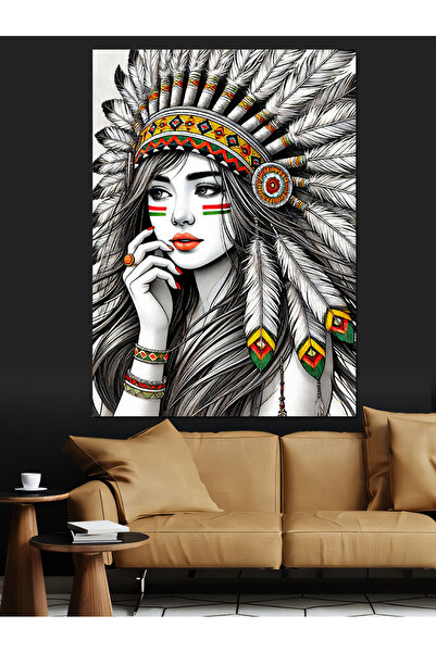 ekart Pânză decorativă portret de femeie indigenă - pictură din lemn MDF