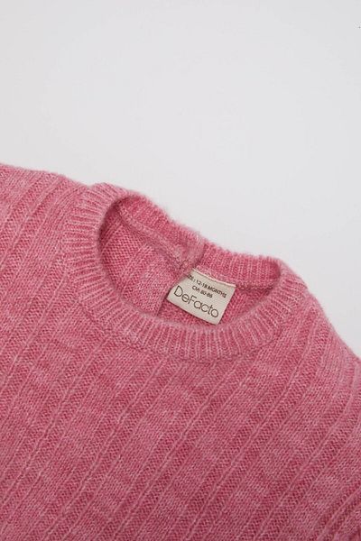 DeFacto Baby Girl Crew Neck Knitwear Pink Sweater C8314A524Wn