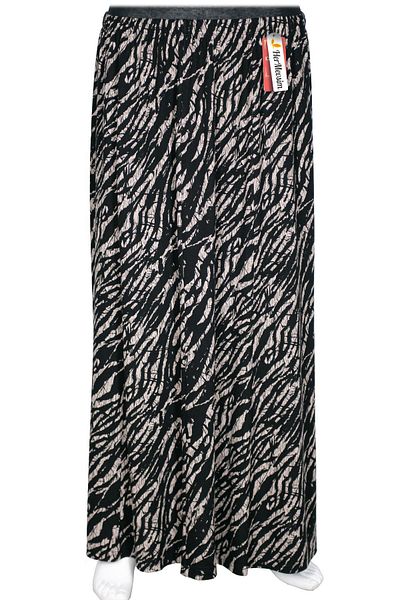 HESNA Women's Ecem Oversize 8 Piece Elastic Black Skirt D37