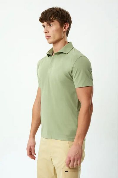 Exuma Men's Olive Green Polo Neck T-Shirt 1412034