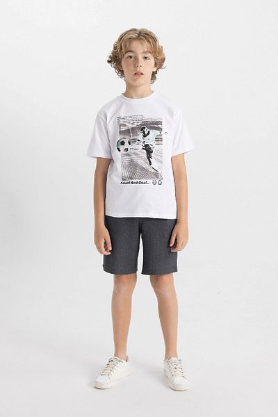 DeFacto Tricou cu mânecă scurtă imprimat pentru băiat Set 2 piese C9860a824hs