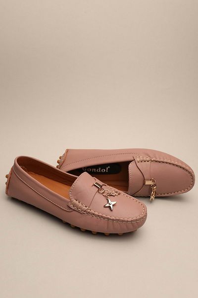 Gondol Mocasnic clasic de damă din piele naturală Dusty Rose 37 ttx.70140
