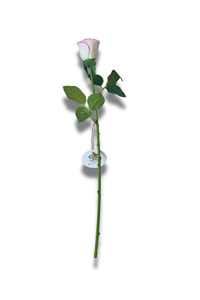 NilCan Flora Yapay Çiçek Islak Dokulu Küçük Beyaz&Pembe Gül