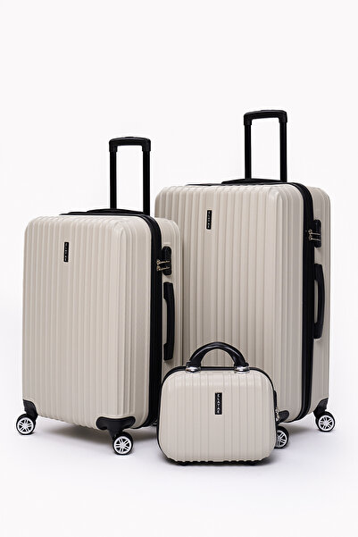 ELATAE 3'lü Valiz Seti Elatae Valiz Büyük - Orta Boy ve Makyaj 1020