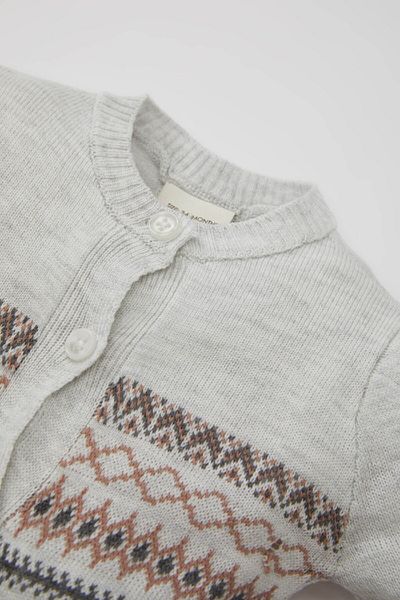 DeFacto Baby Boy Newborn 2-Piece Set Buttoned Long Sleeve Jumpsuit Beanie C9595A524Au