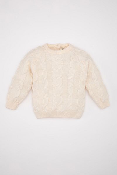 DeFacto Baby Boy Ecru Crew Neck Knitwear Sweater A3854A524Wn